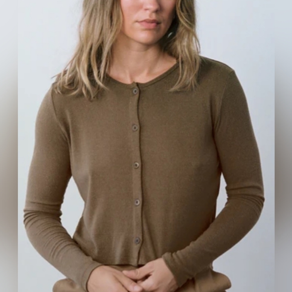 Ozma - Raw Silk Lee Cardigan - Medium - Coffee
